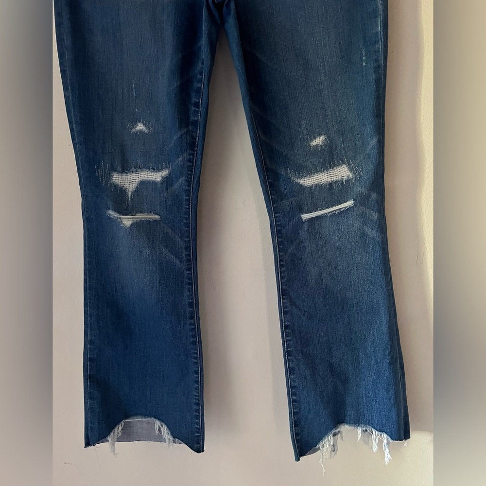 NWT Madewell Cali Demi Boot Distressed Jeans Sz 28 Raw Hem Button Fly New - Picture 12 of 15